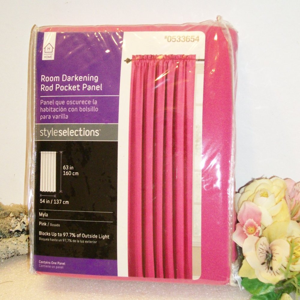 HOME Style Selections BARBIECORE PINK Room Darkening Panel NIP 54" X 63"